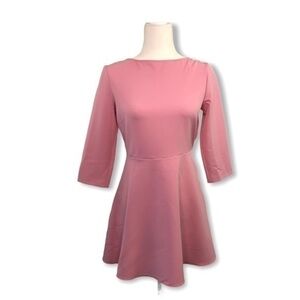 Zara Woman Pink Bow Cut Out Midi Dress